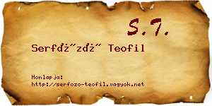 Serfőző Teofil névjegykártya